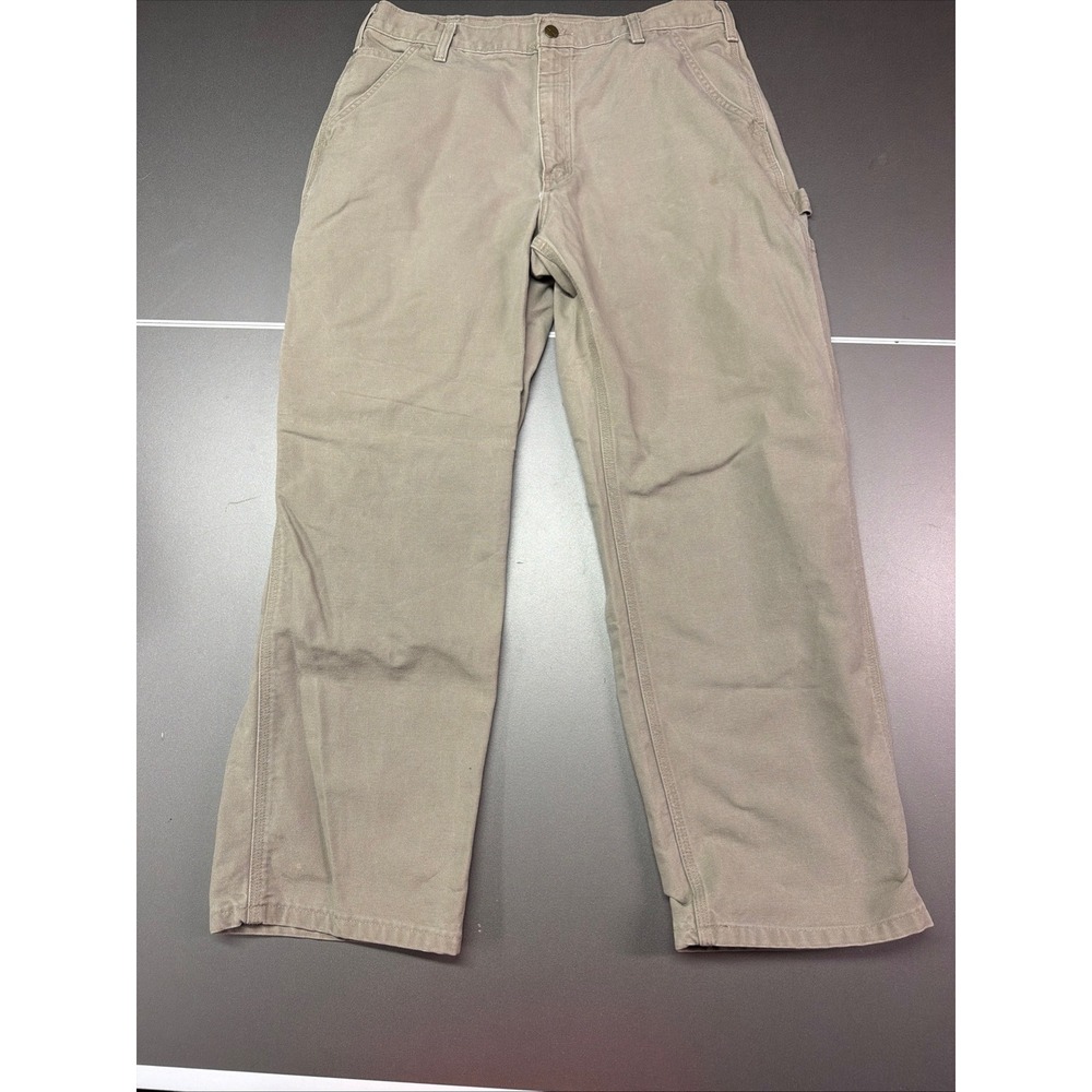 Carhartt B11 DES Mens Carpenter Pants tan y2k gorpcore Cotton Duck Dungaree 36